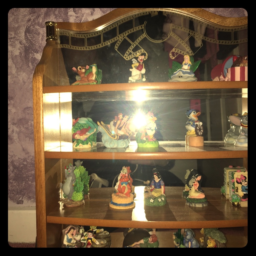 Disney Brand Shelf  & Disney Lenox Figurines